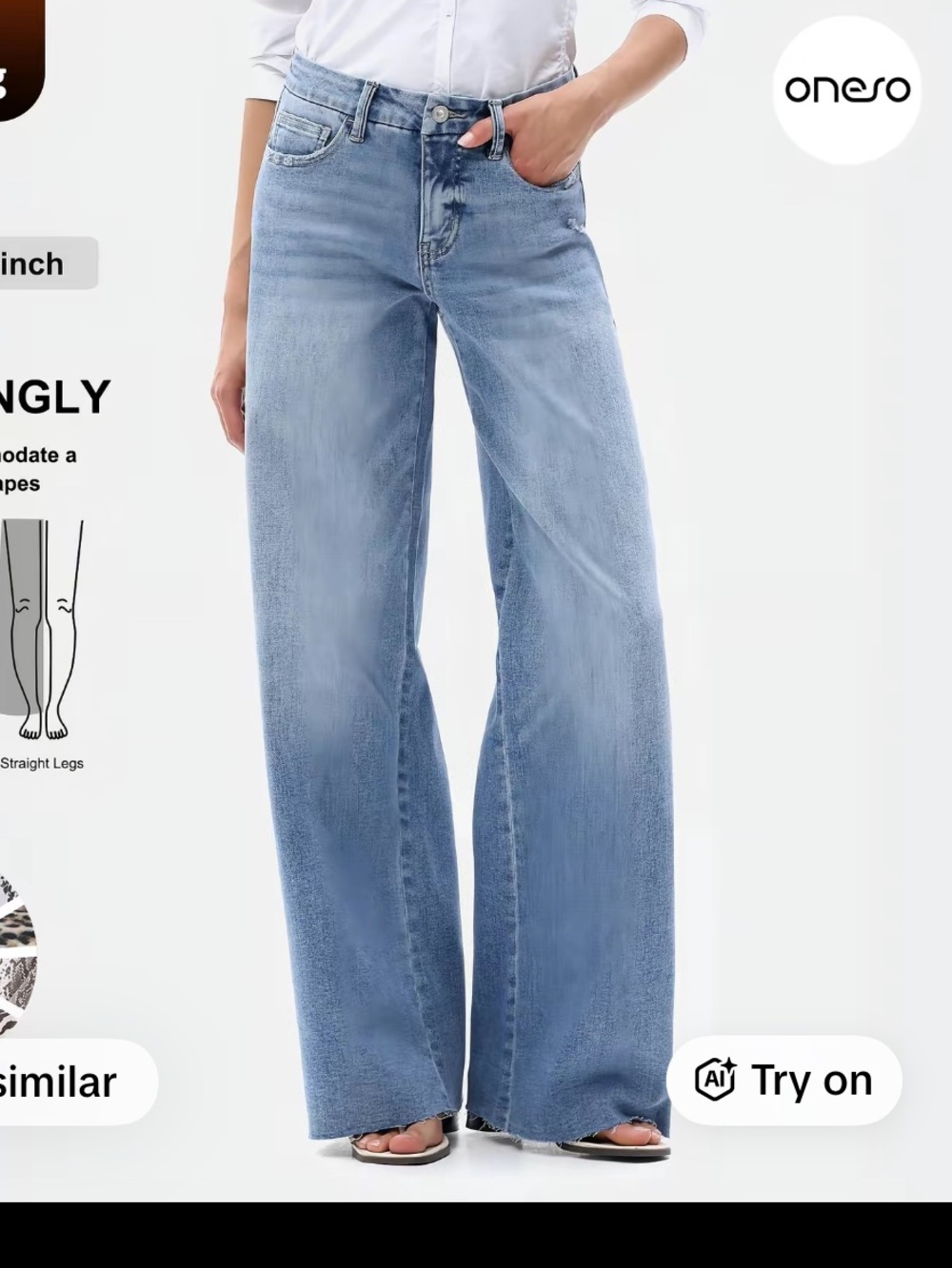 Eterna Light-Blue Wide Leg High Waist Jeans